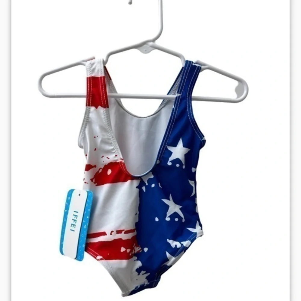 IFFEI American‎ Flag Swim Suit baby girl 3-6 mos NWT (588)